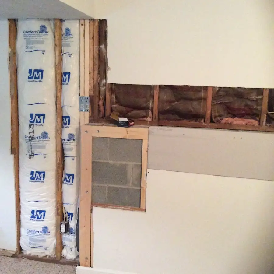 Wall insulation replacement during Contents Cleaning & Restoration in Waterboro